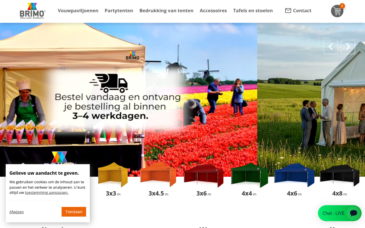Screenshot van brimo-partytent.nl