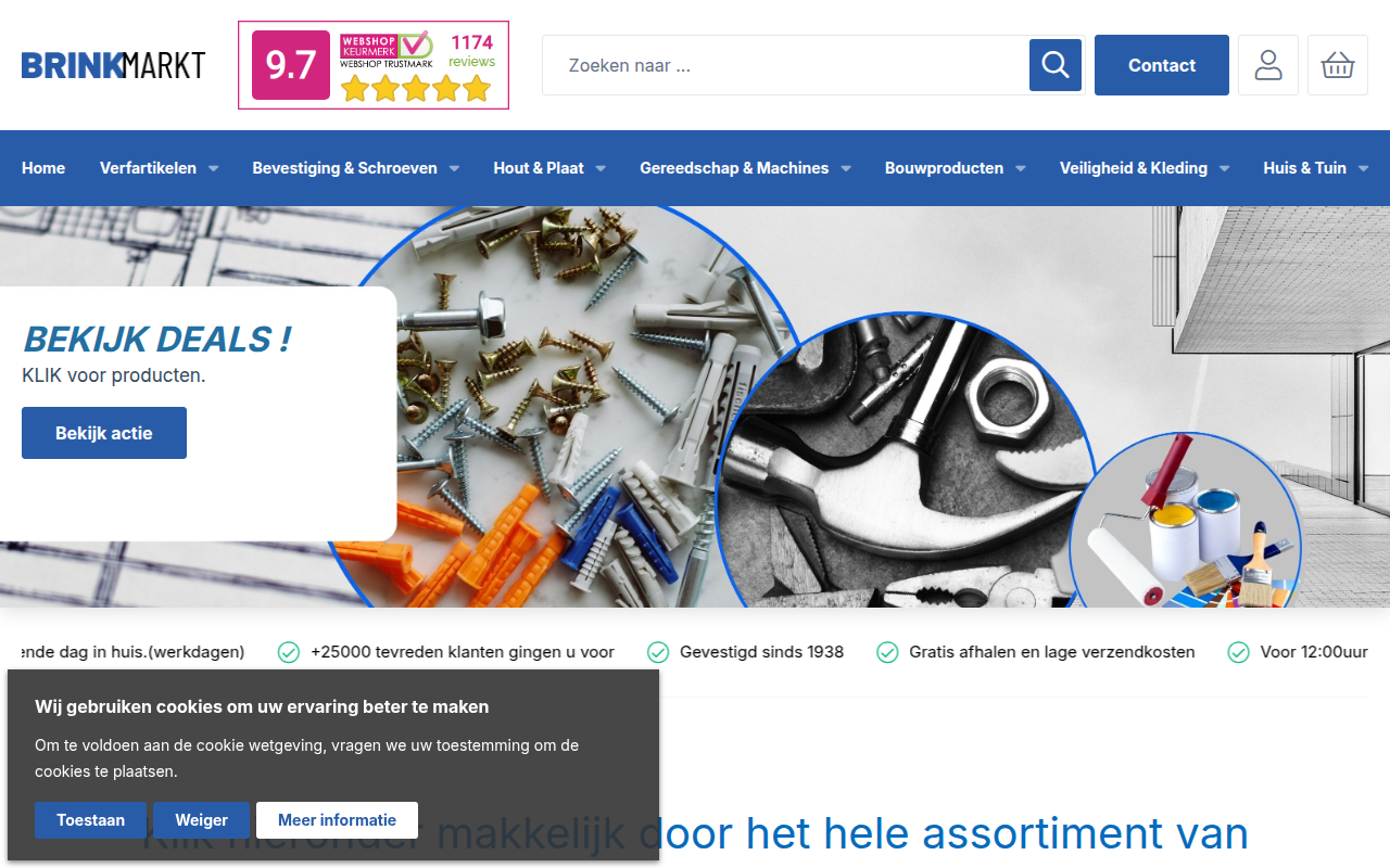 Screenshot van brinkmarkt.nl