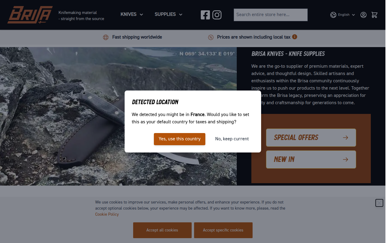 Screenshot van brisa.fi