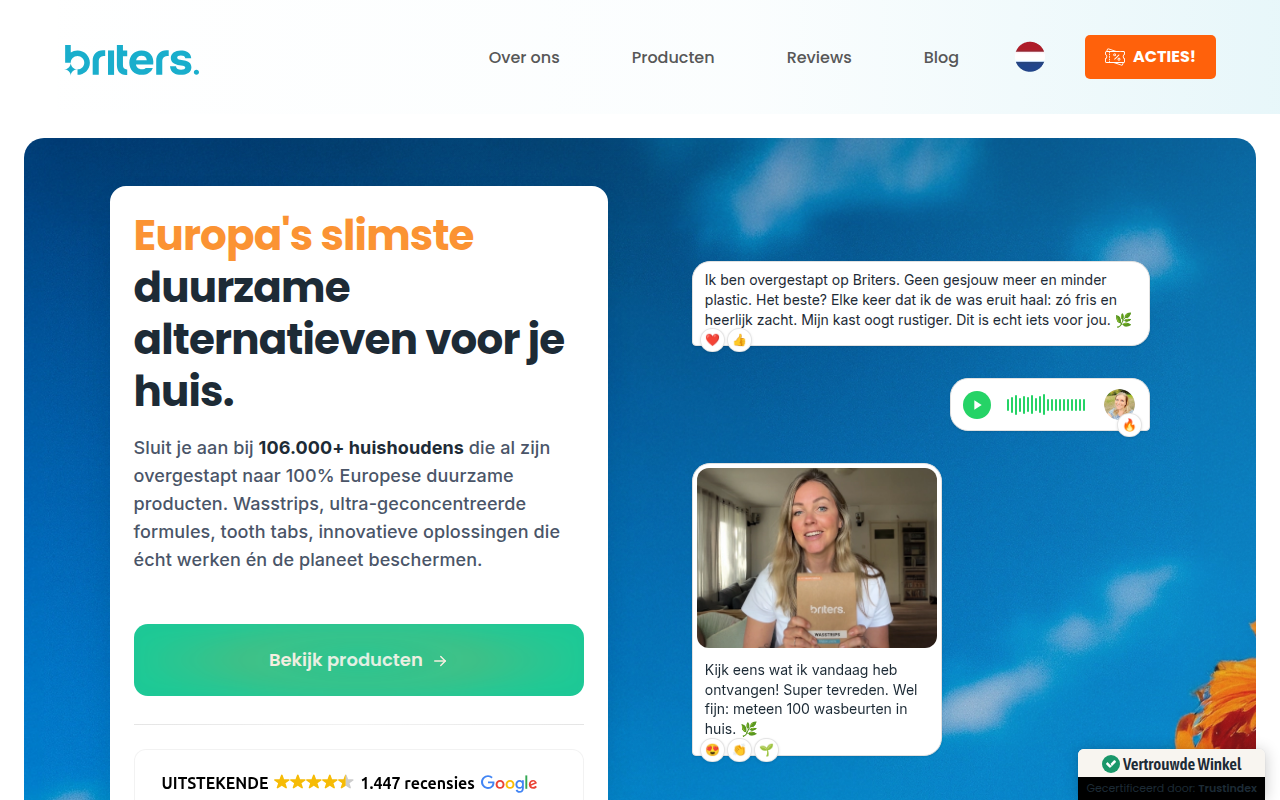 Screenshot van briters.nl