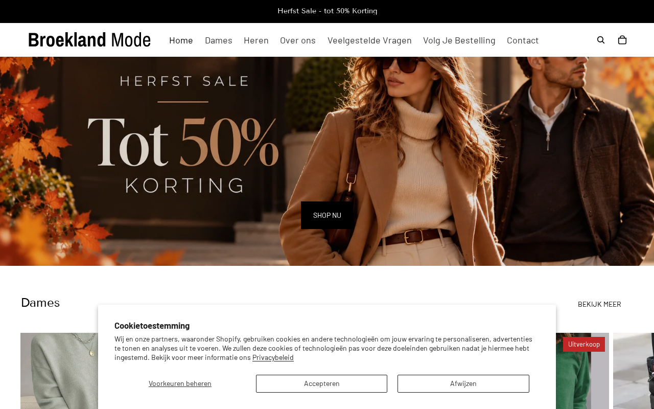 Screenshot van broeklandmode.nl