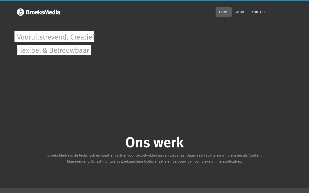 Screenshot van broeksmedia.nl