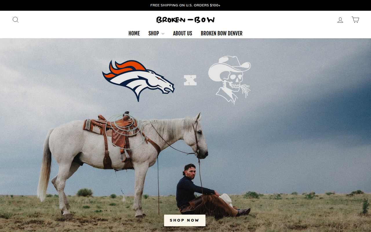 Screenshot van brokenbowshop.com