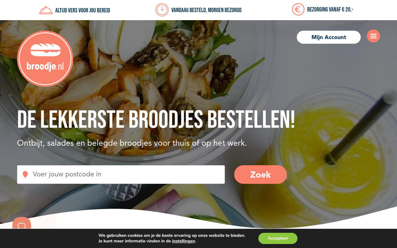 Screenshot van broodje.nl
