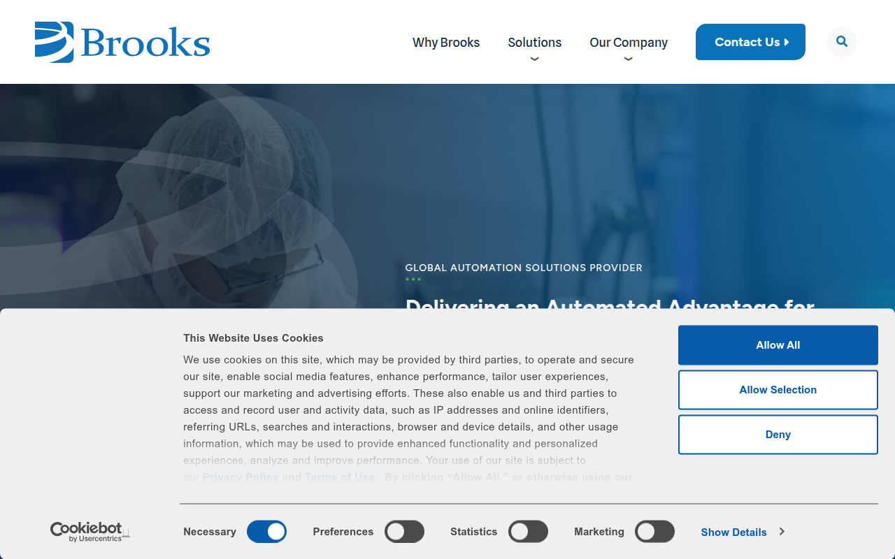 Screenshot van brooks.com