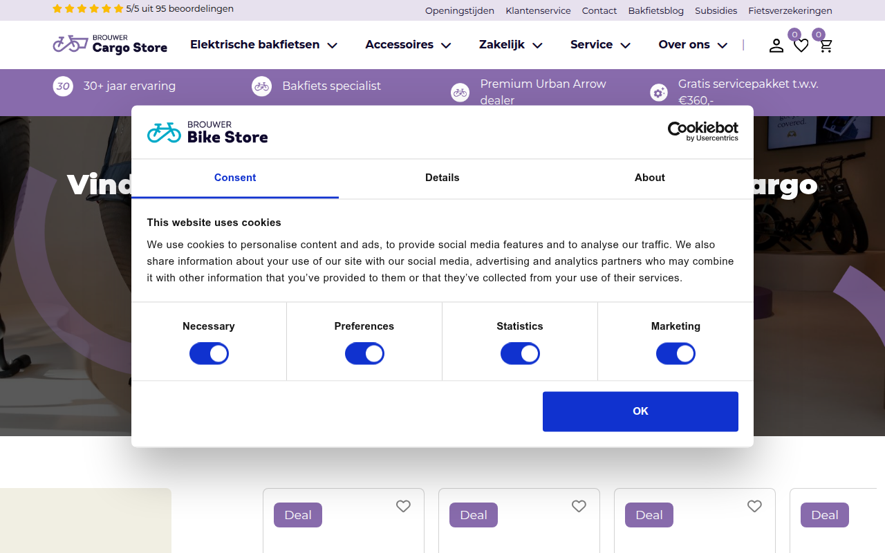 Screenshot van brouwercargostore.nl