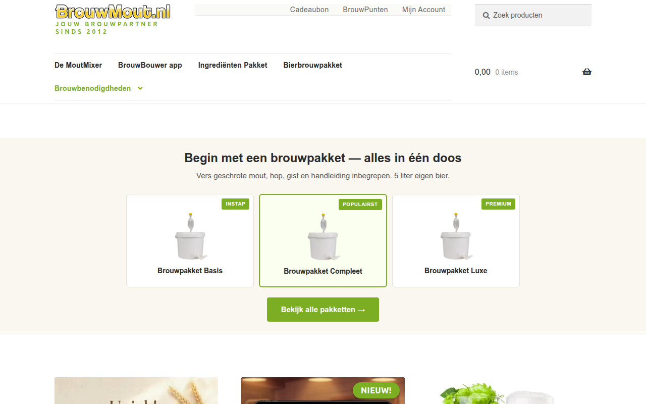 Screenshot van brouwmout.nl