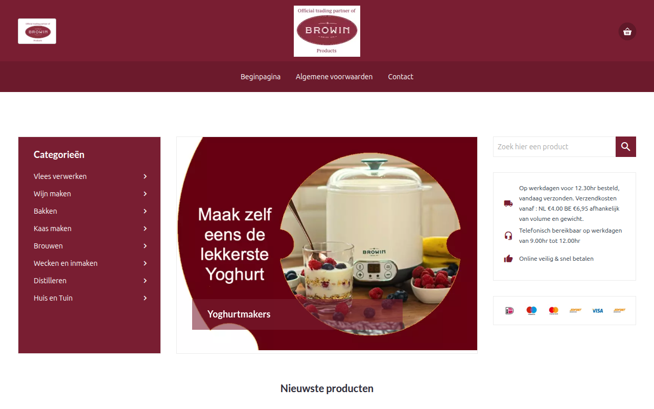 Screenshot van browin.shop