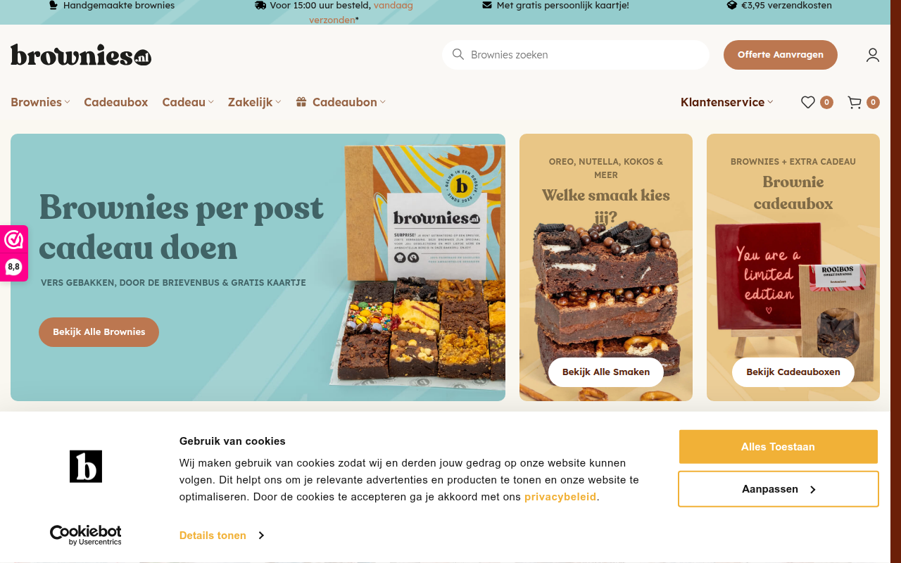 Screenshot van brownies.nl