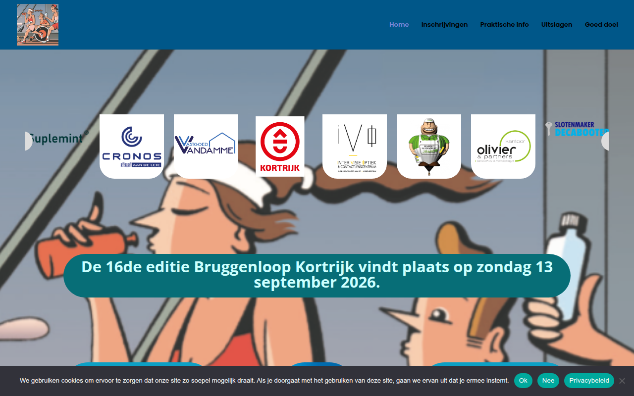 Screenshot van bruggenloop.be