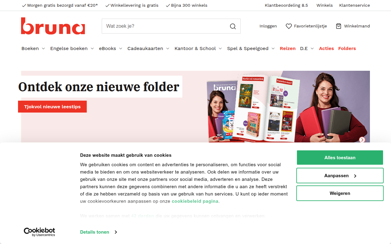 Screenshot van bruna.nl