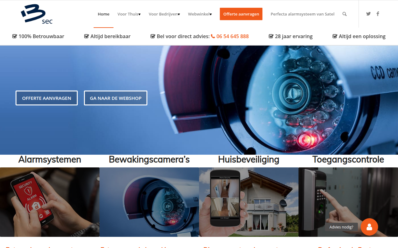 Screenshot van bsec.nl