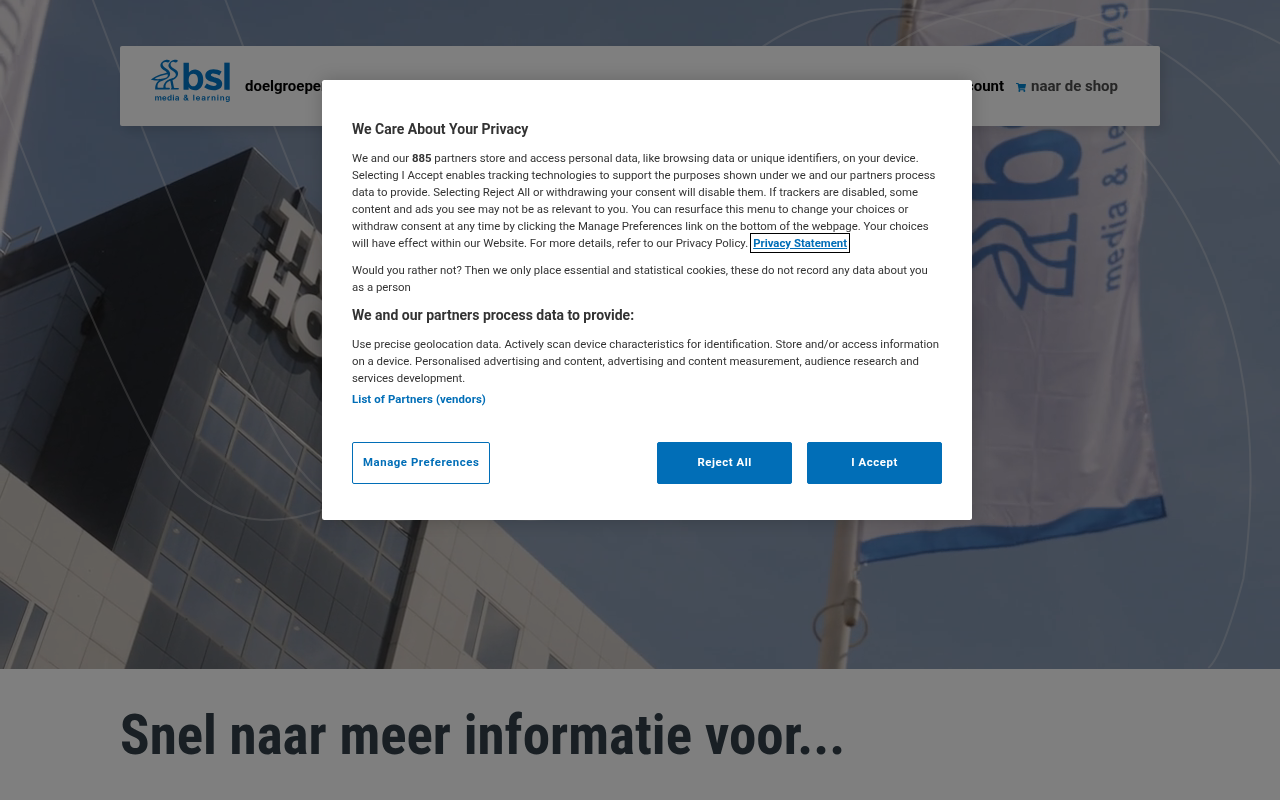 Screenshot van bsl.nl