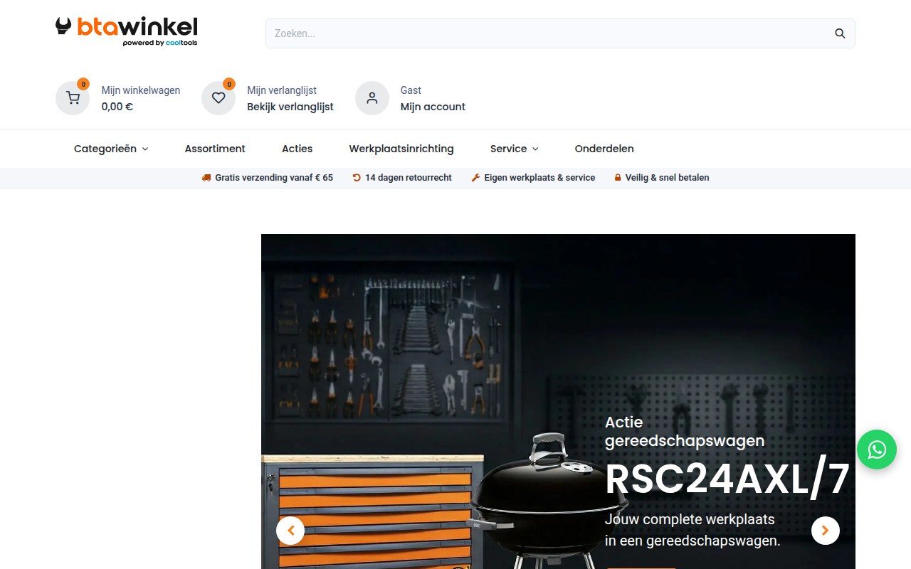 Screenshot van btawinkel.nl