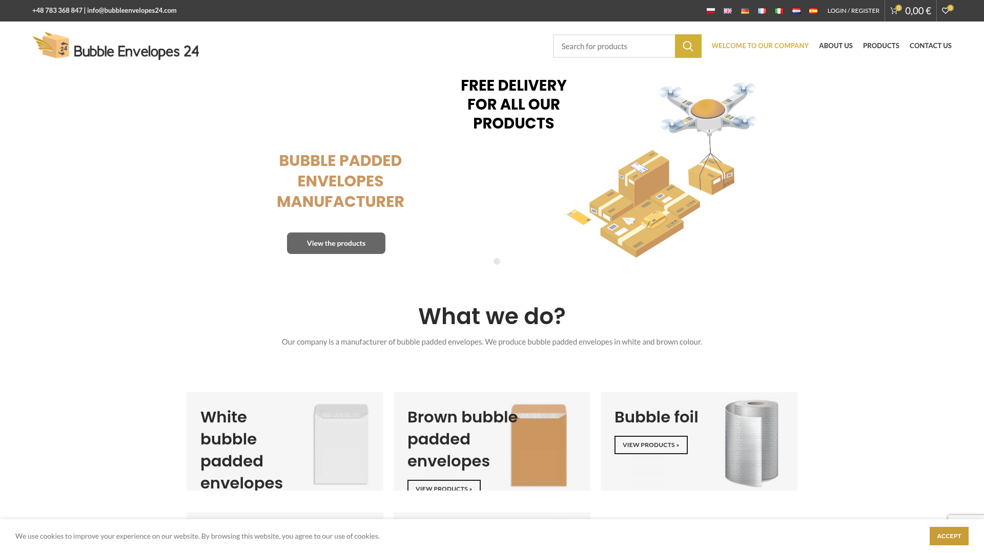Screenshot van bubbleenvelopes24.com