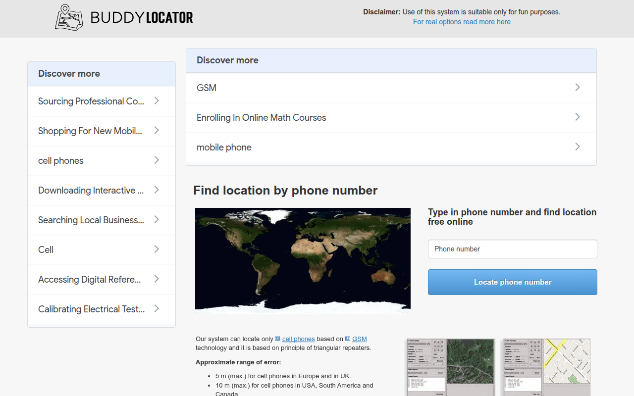 Screenshot van buddy-locator.com