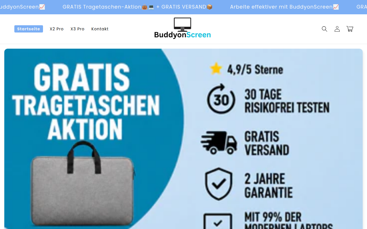 Screenshot van buddyonscreen.com