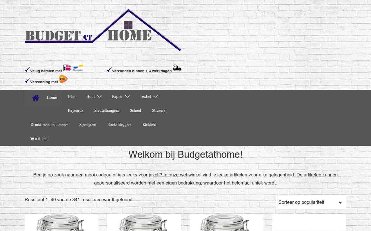Screenshot van budgetathome.nl
