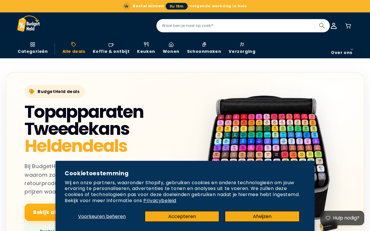 Screenshot van budgetheld.nl