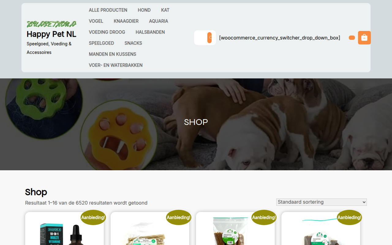 Screenshot van budgethond.com