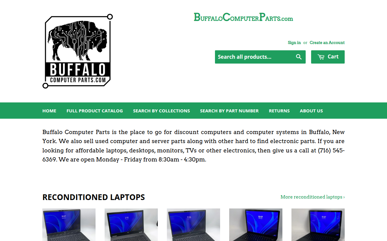 Screenshot van buffalocomputerparts.com