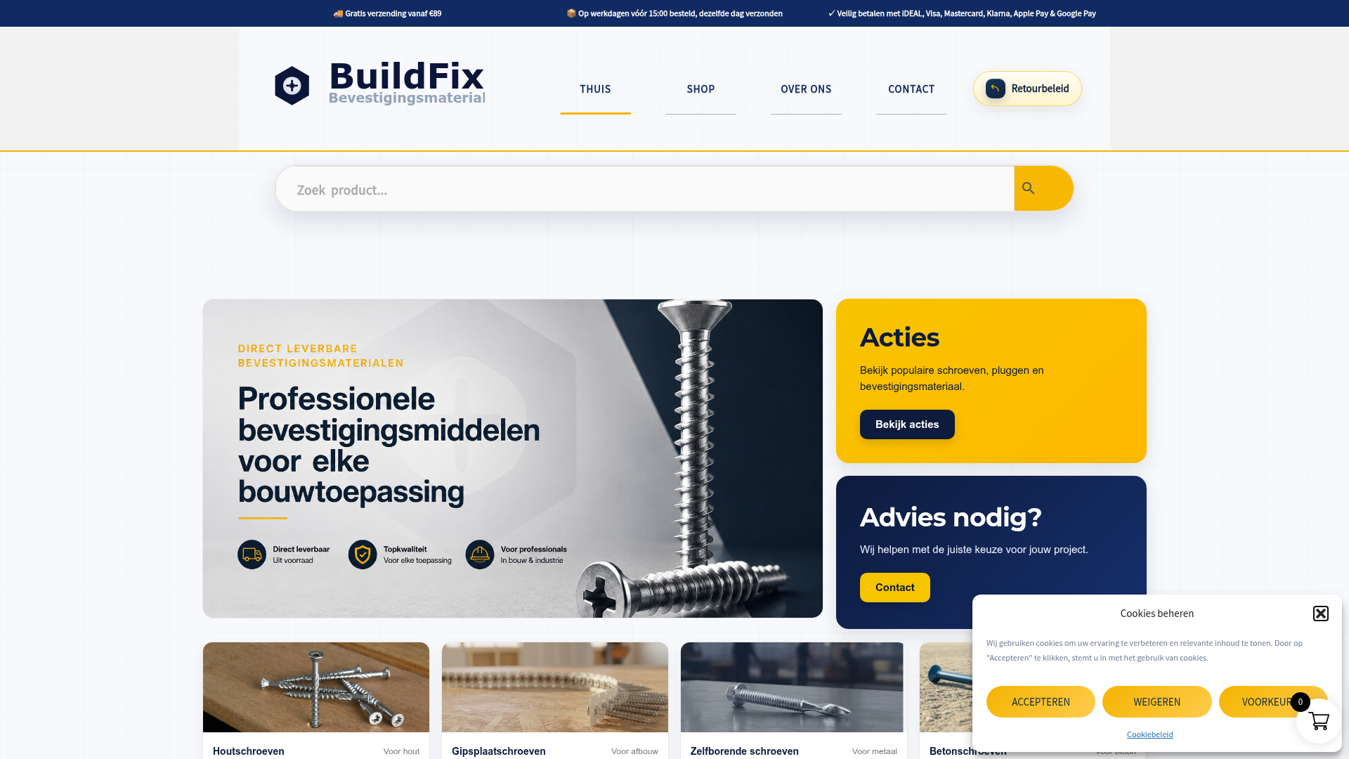 Screenshot van buildfix.nl