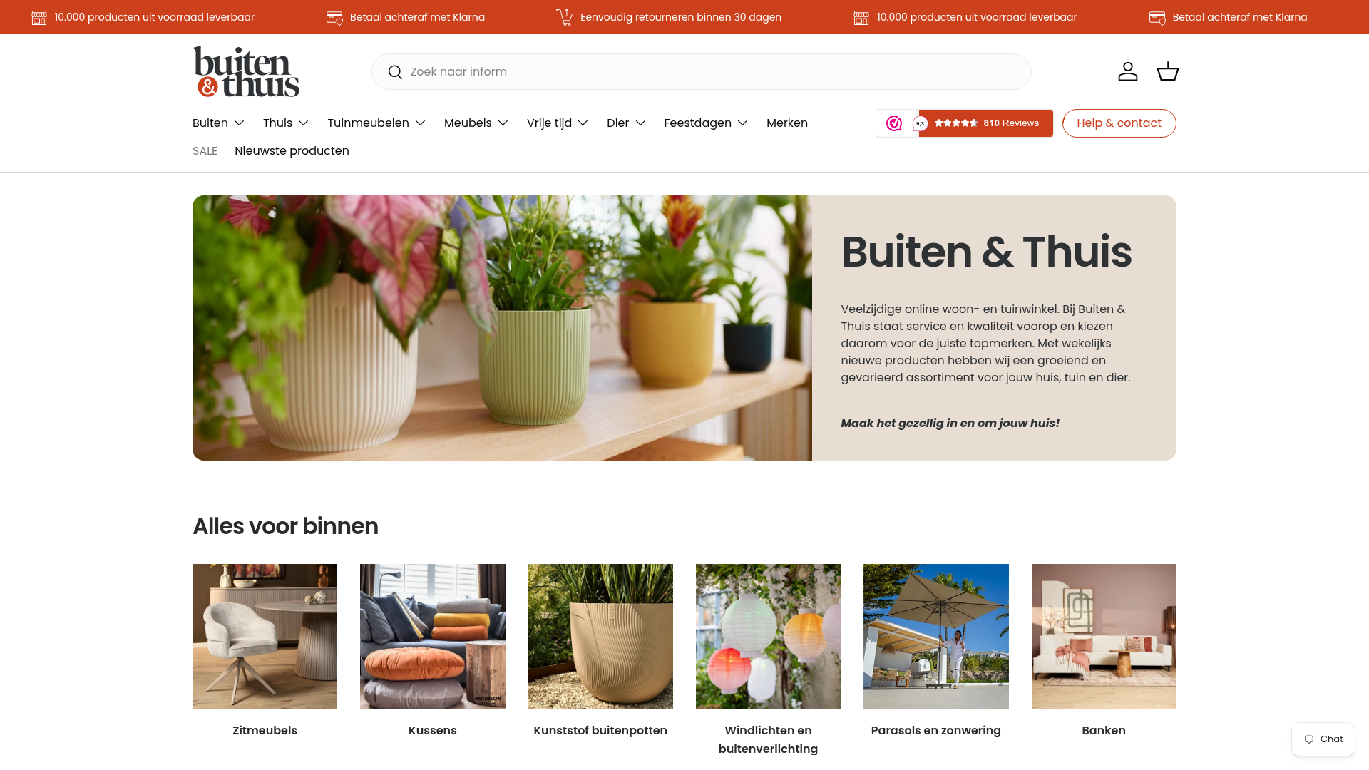 Screenshot van buitenenthuis.nl