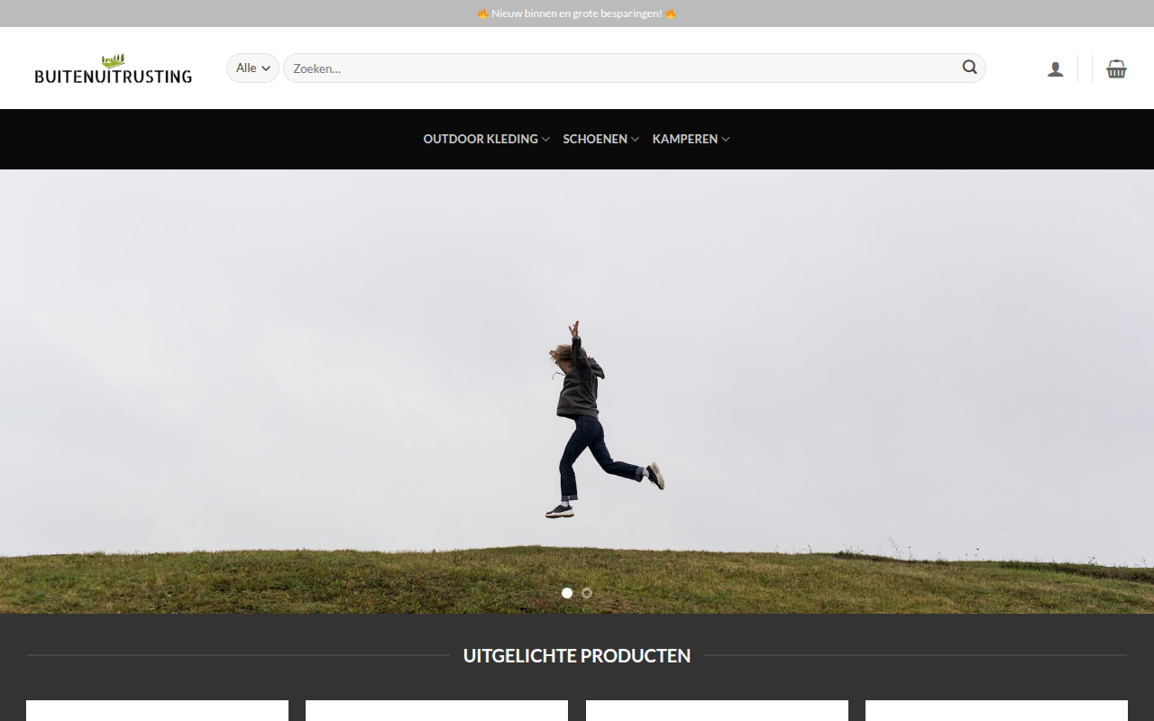 Screenshot van buitenkledingshop.com