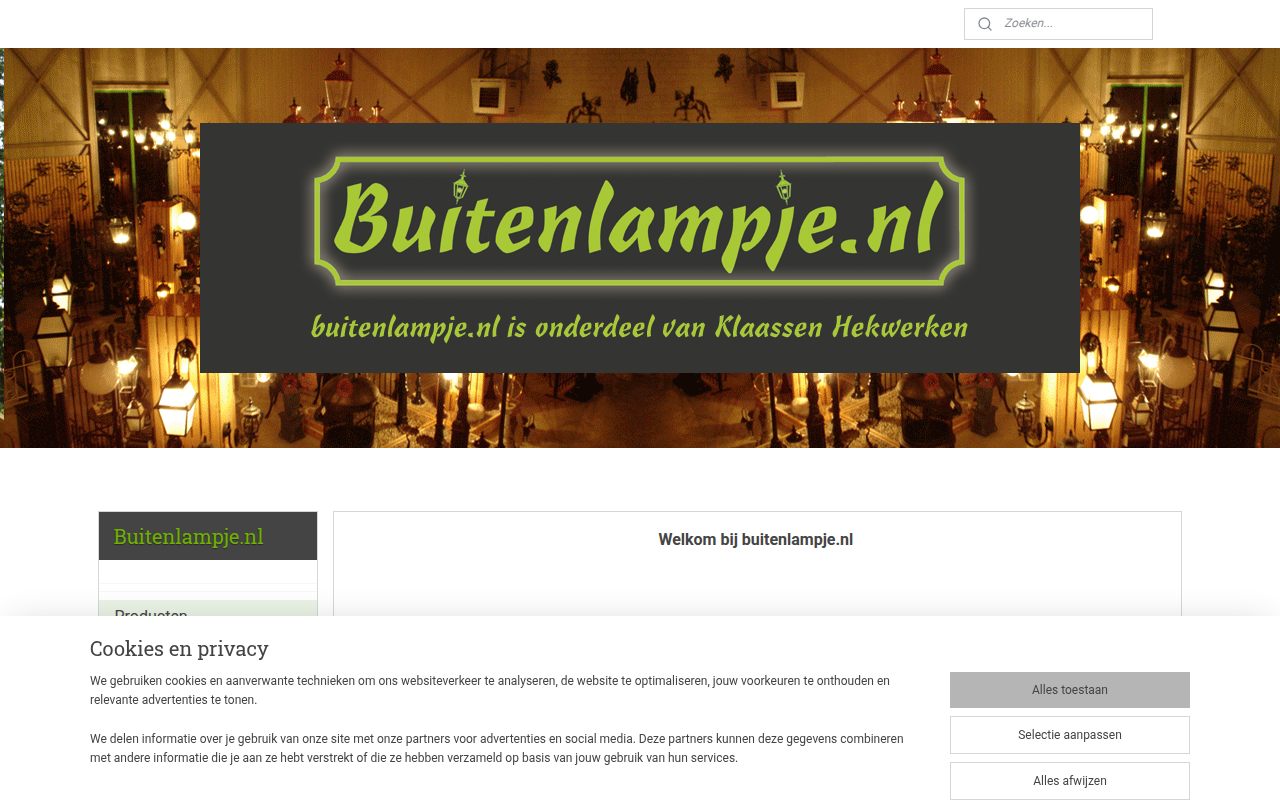 Screenshot van buitenlampje.nl