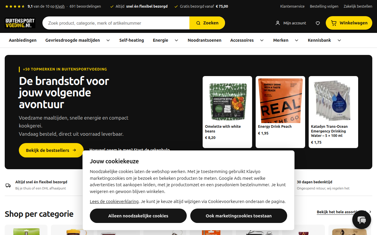 Screenshot van buitensportvoeding.nl