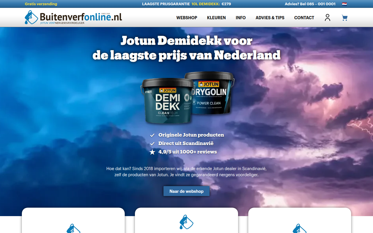 Screenshot van buitenverfonline.nl