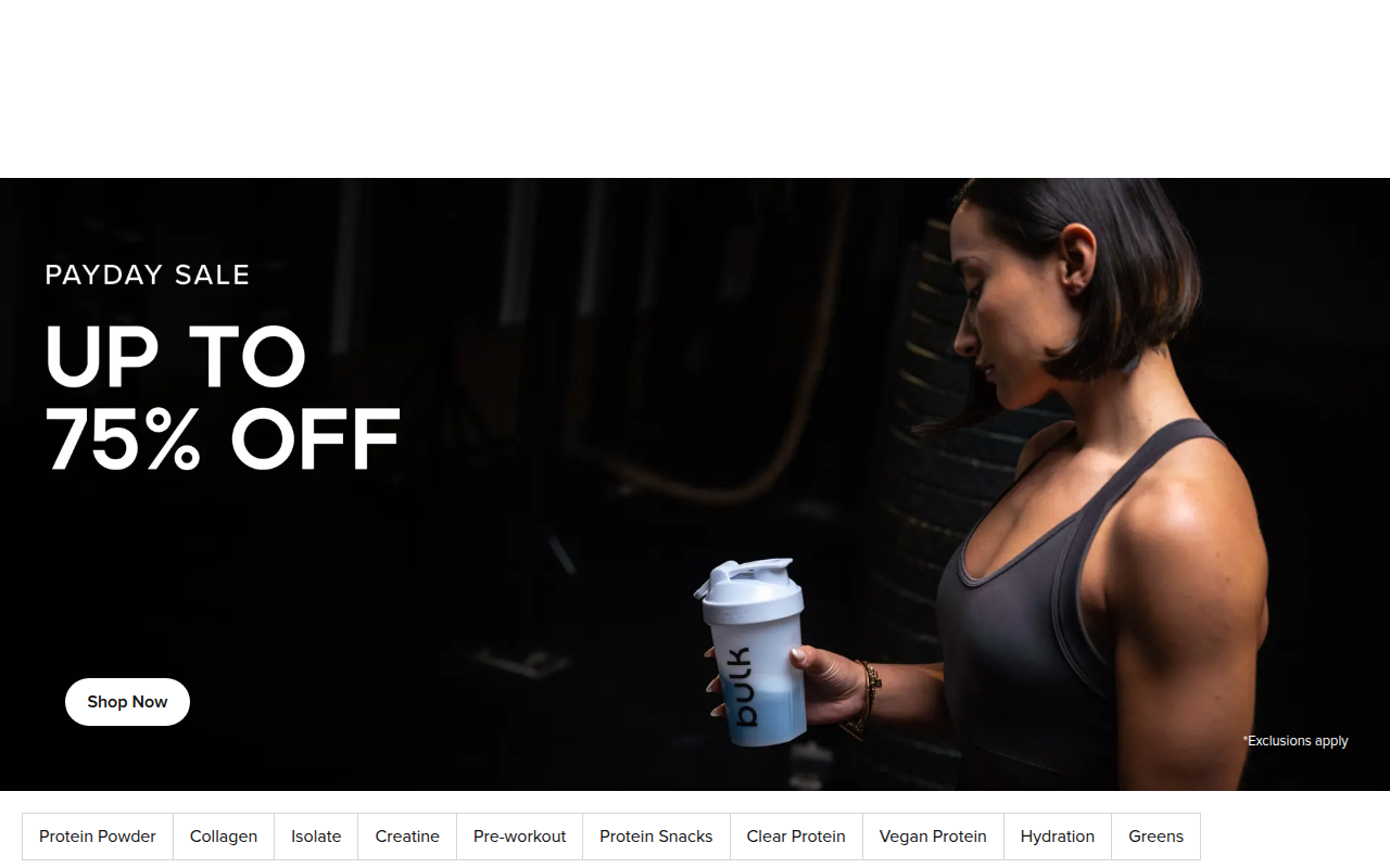 Screenshot van bulk.com