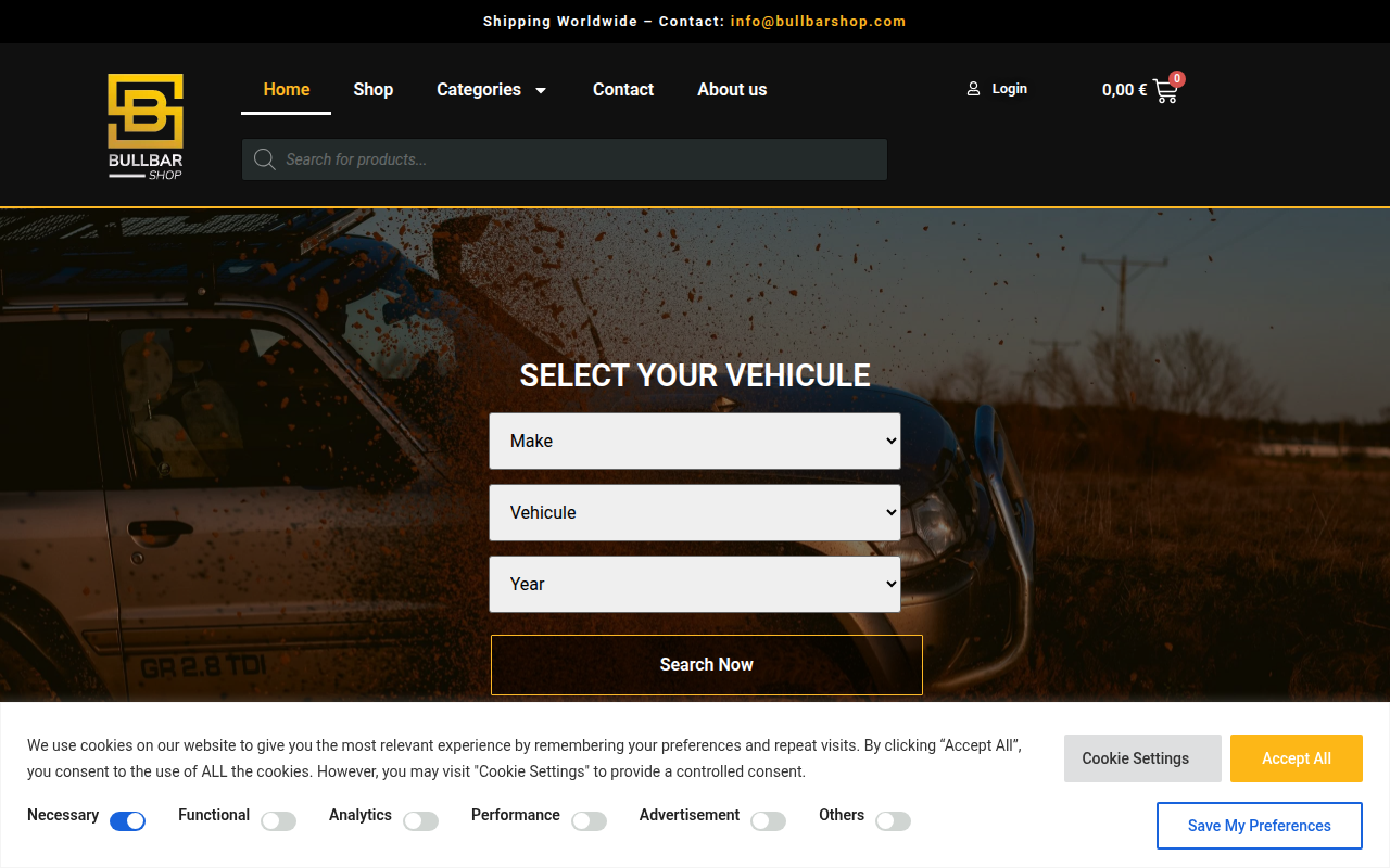 Screenshot van bullbarshop.com