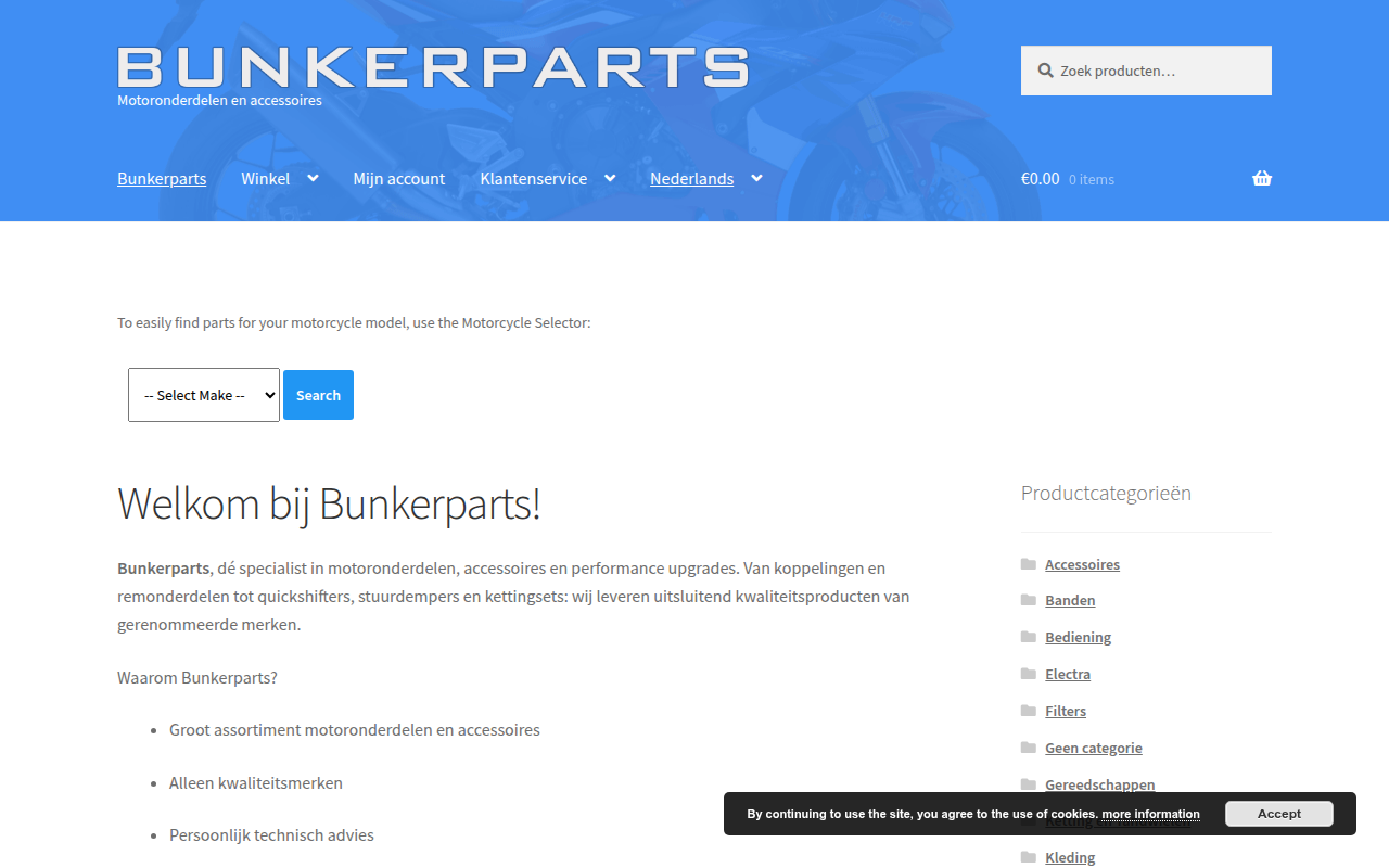 Screenshot van bunkerparts.nl