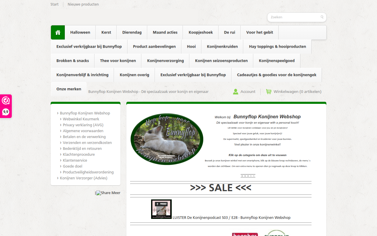 Screenshot van bunnyflop.nl
