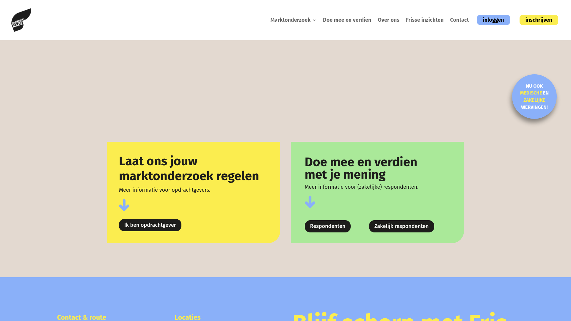 Screenshot van bureaufris.nl
