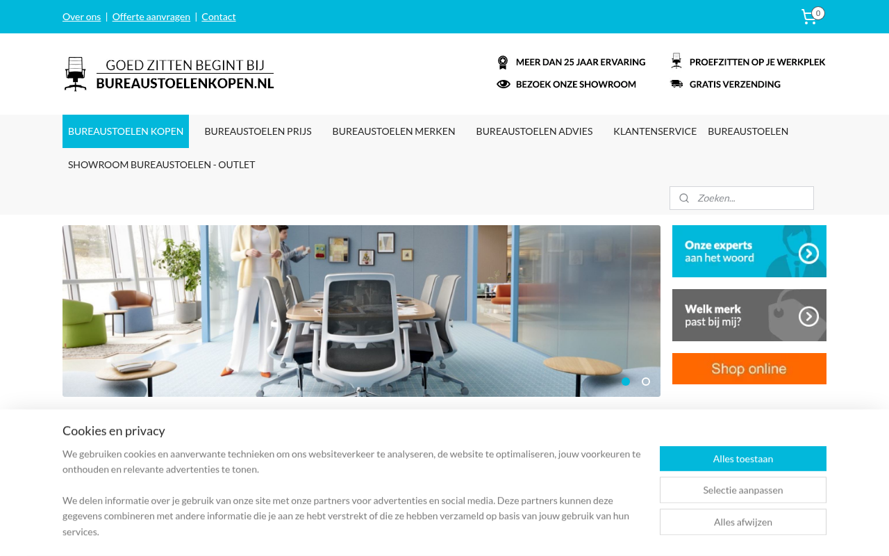 Screenshot van bureaustoelenkopen.nl
