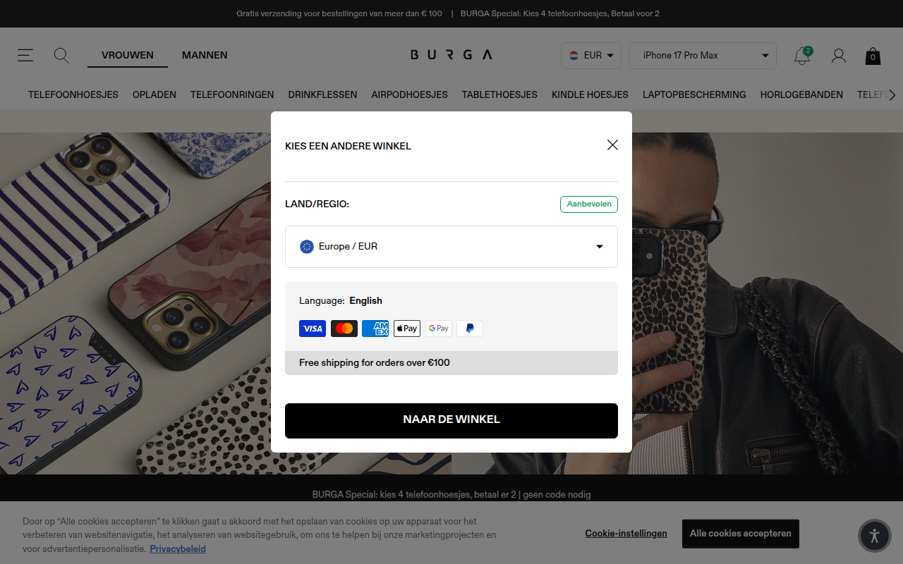 Screenshot van burga.nl