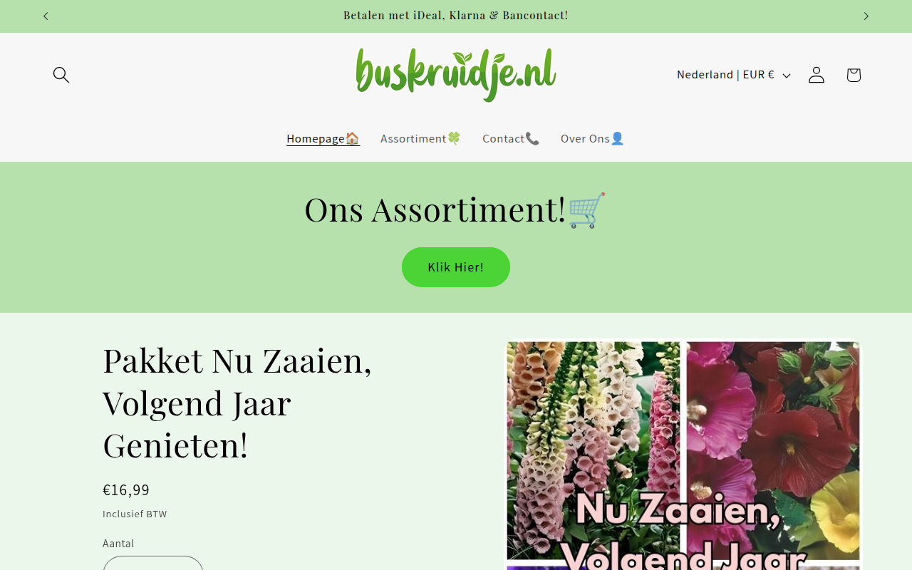 Screenshot van buskruidje.nl