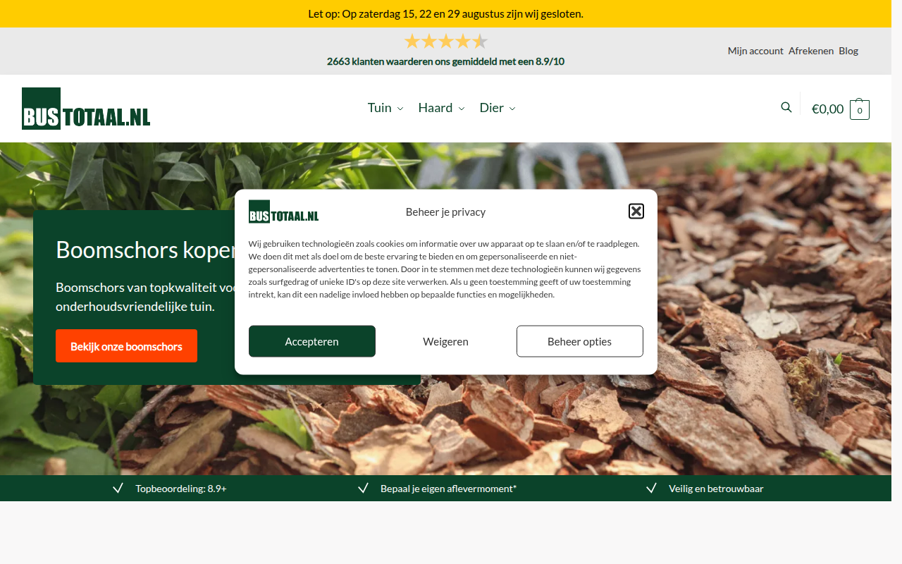 Screenshot van bustotaal.nl