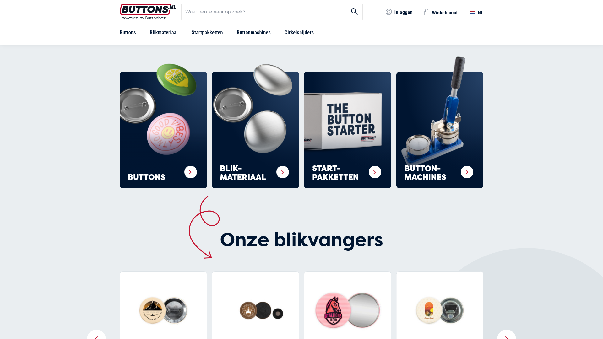 Screenshot van buttons.nl