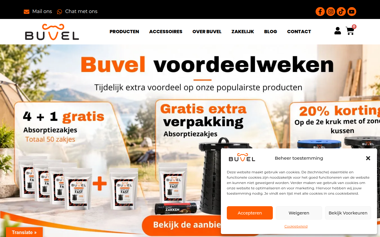 Screenshot van buvelonline.com