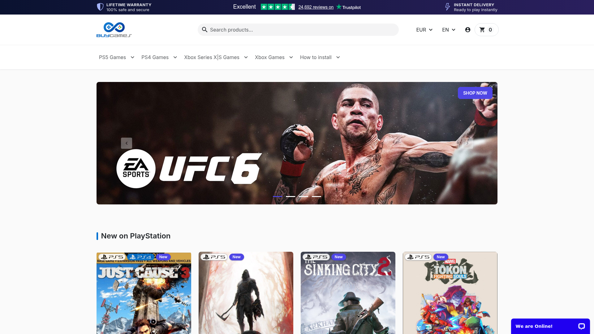 Screenshot van buygames.ps