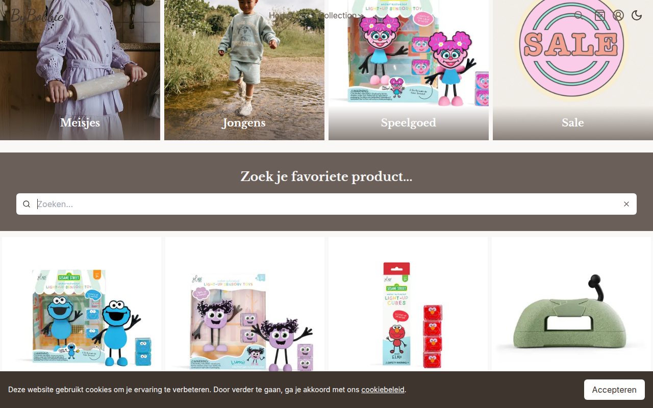 Screenshot van bybobbie.nl