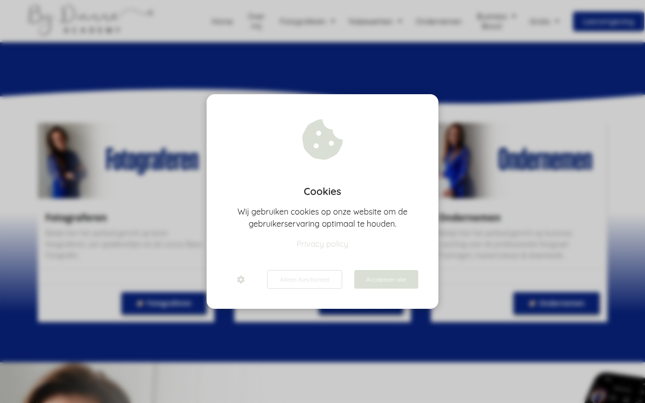 Screenshot van bydianne-academy.nl