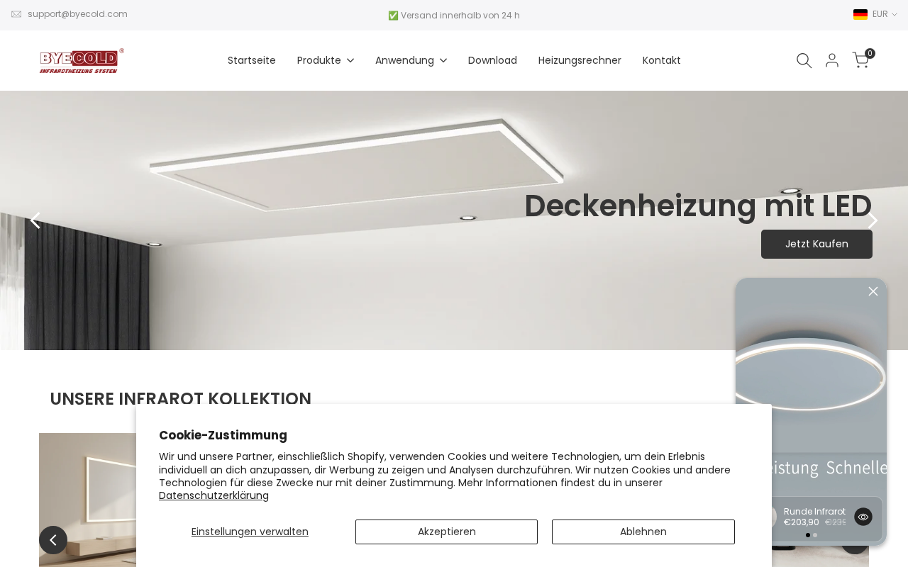 Screenshot van byecold.store