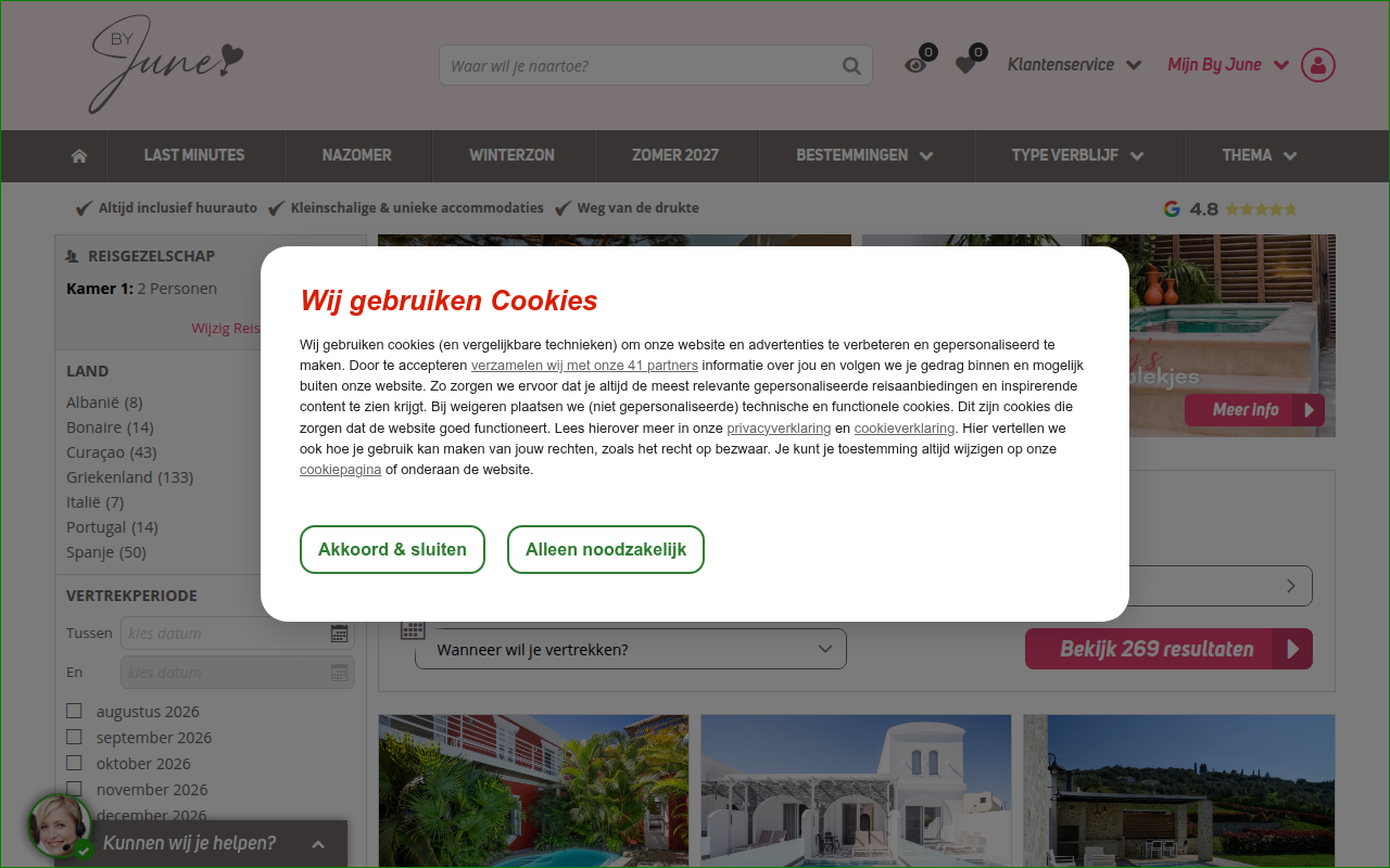 Screenshot van byjune.nl