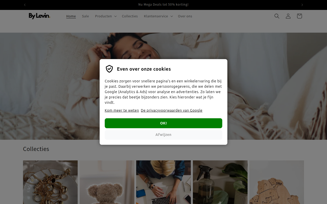 Screenshot van bylevin.nl