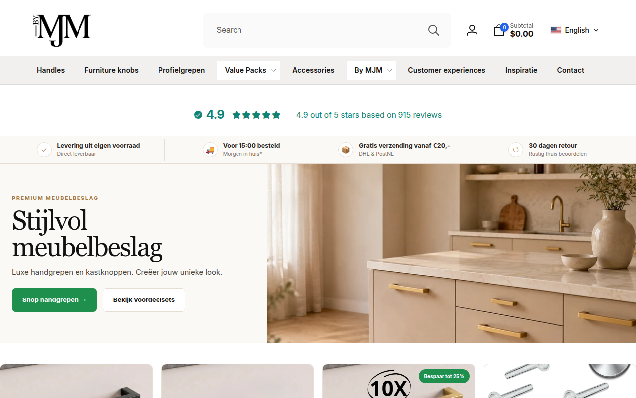 Screenshot van bymjm.com