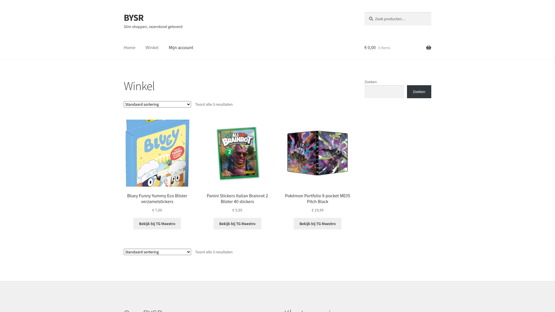 Screenshot van bysr.nl